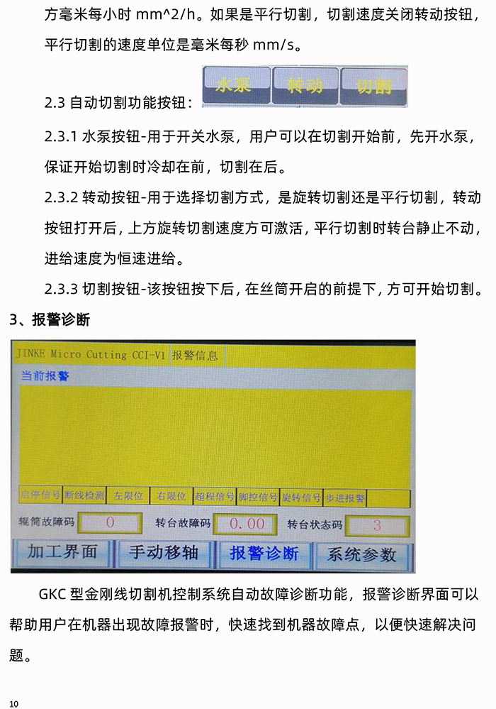 GKC型金剛線切割機(jī)操作面板使用手冊使用說明書