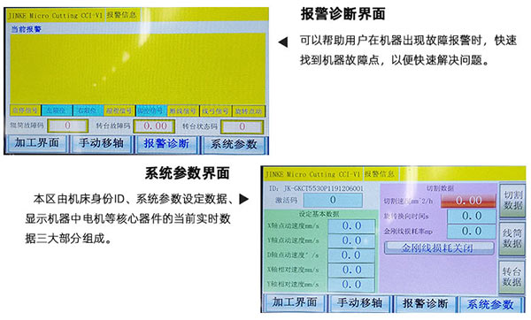 報(bào)警診斷界面和系統(tǒng)參數(shù)界面